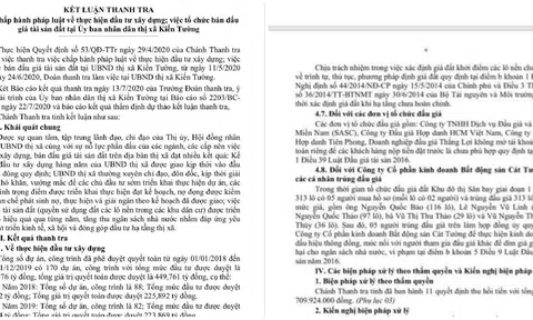Long An: Phát hiện nhiều sai sót trong đấu giá đất tại thị xã Kiến Tường